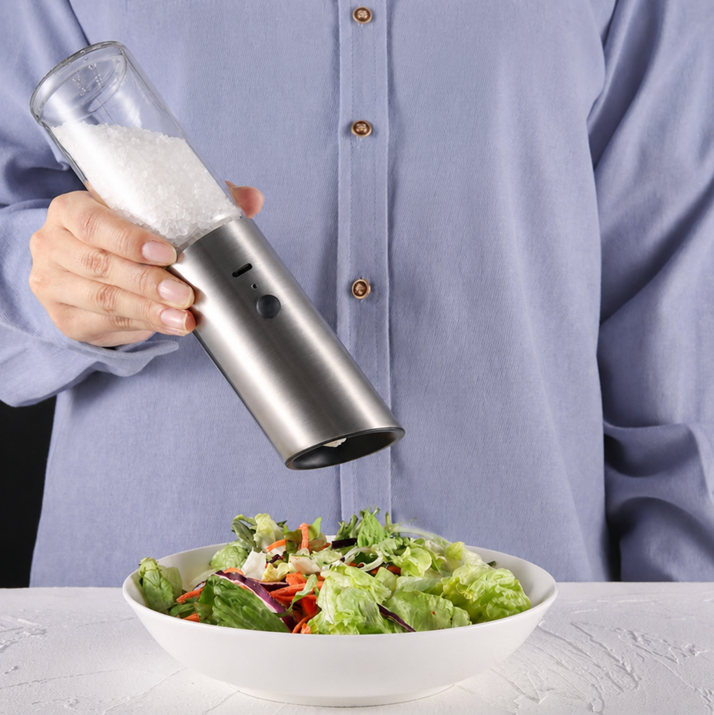 Stainless Steel Rechargeable Gravity Electric Grinder