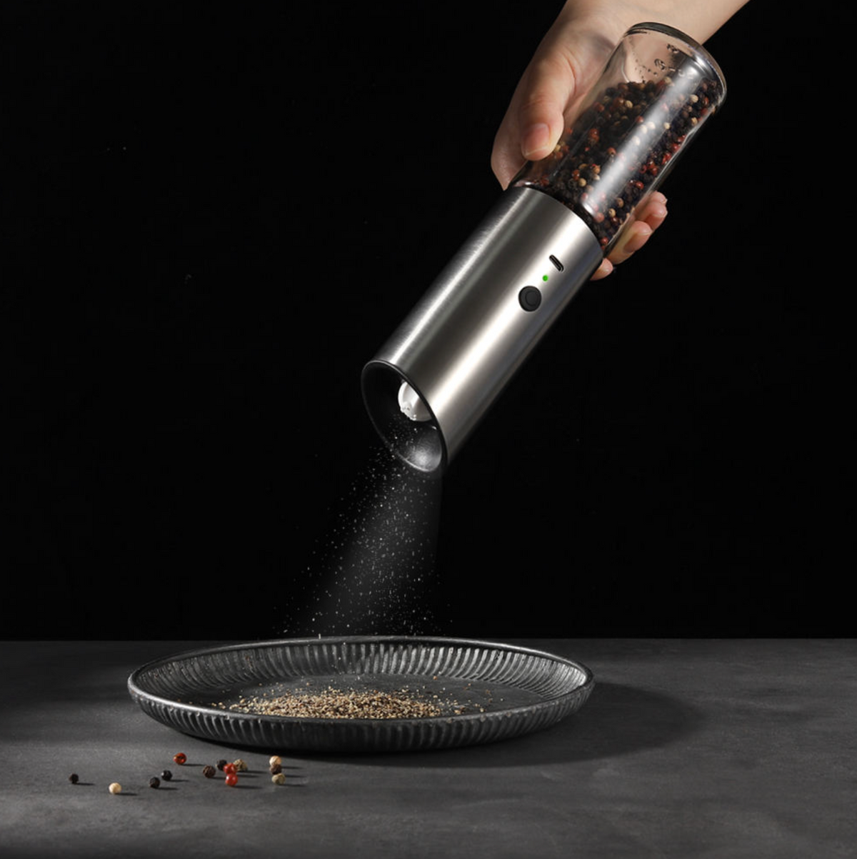 Stainless Steel Rechargeable Gravity Electric Grinder